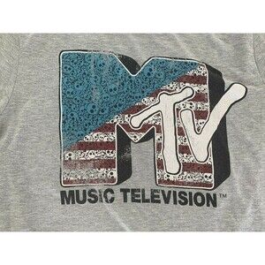 Authentic MTV Logo GrayT-Shirt Men's MED - Skulls